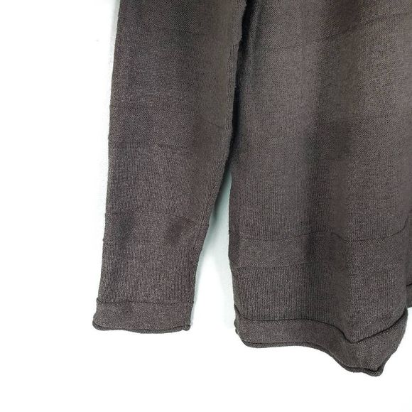 Eddie Bauer Lambswool Chocolate Long Sleeve Striped Pullover Sweater Size: Large - Picture 3 of 7